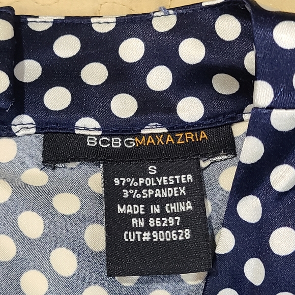 BCBG Maxazria polka dot blouse size S - Picture 4 of 7